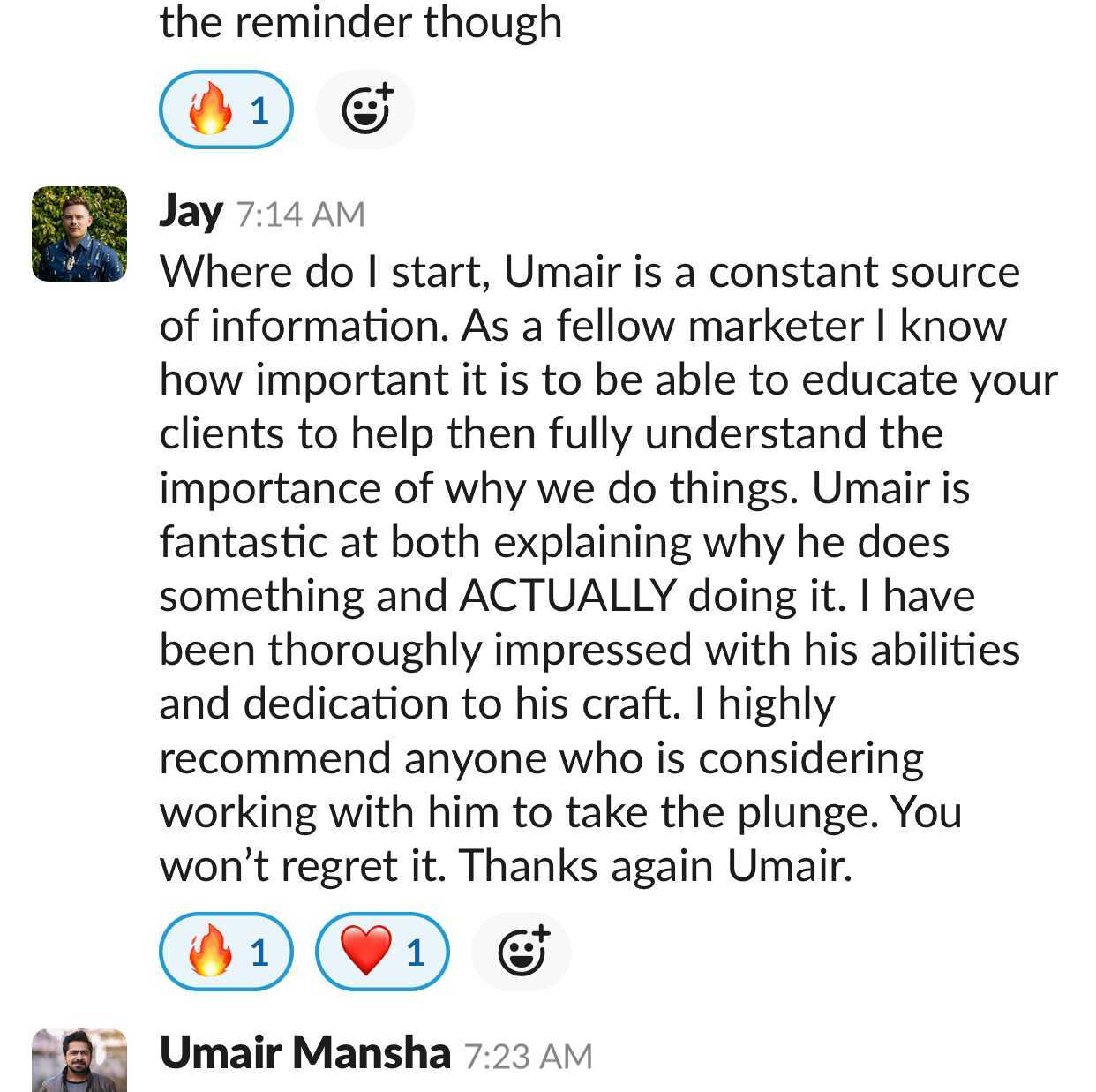 A fellow marketer on how we work